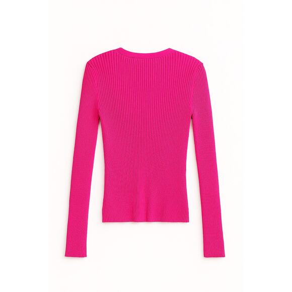 Good American Shine Rib Cardigan – Pink Glow – Size L – NWT MSRP $169 - Picture 2 of 5